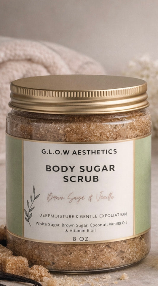Brown Suga & Vanilla Sugar Scrub – Deep Moisture & Gentle Exfoliation 8oz