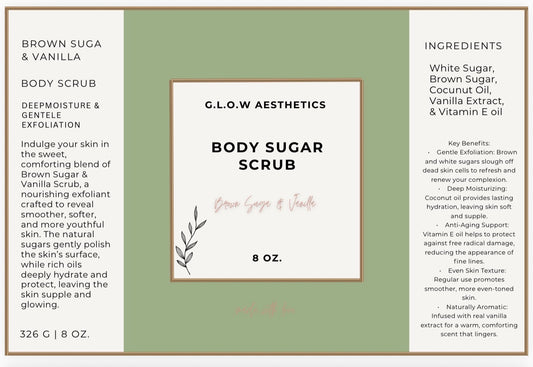 Brown Suga & Vanilla Sugar Scrub – Deep Moisture & Gentle Exfoliation 8oz
